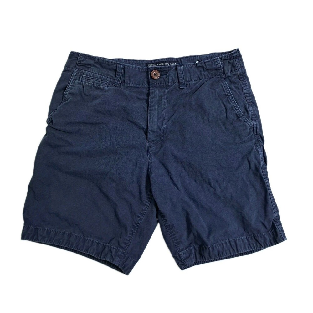 American Eagle Men's Size 30 Navy Blue Chino Golf Dress Summer Prep Shorts Y2K
